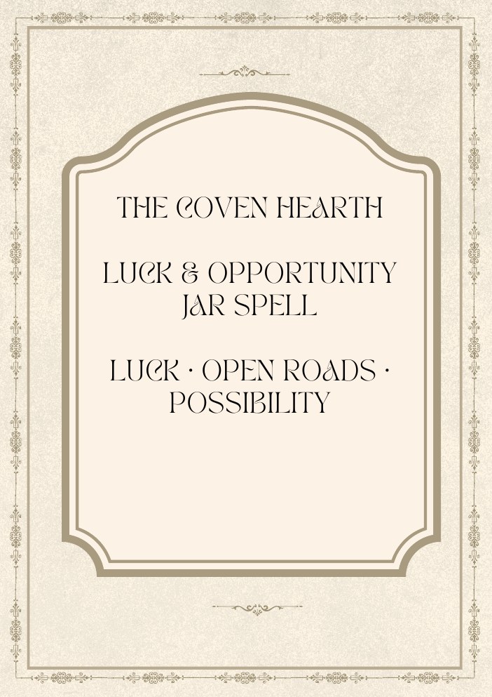 Luck & Opportunity Jar Spell — Digital Guide: 8-page PDF · instant digital download