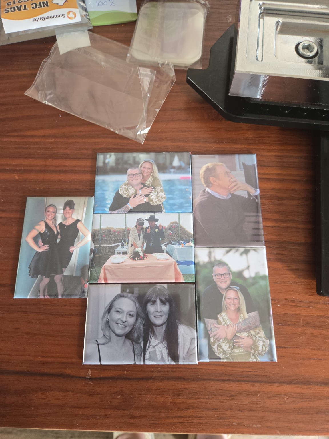 Family set of six personalised magnet example