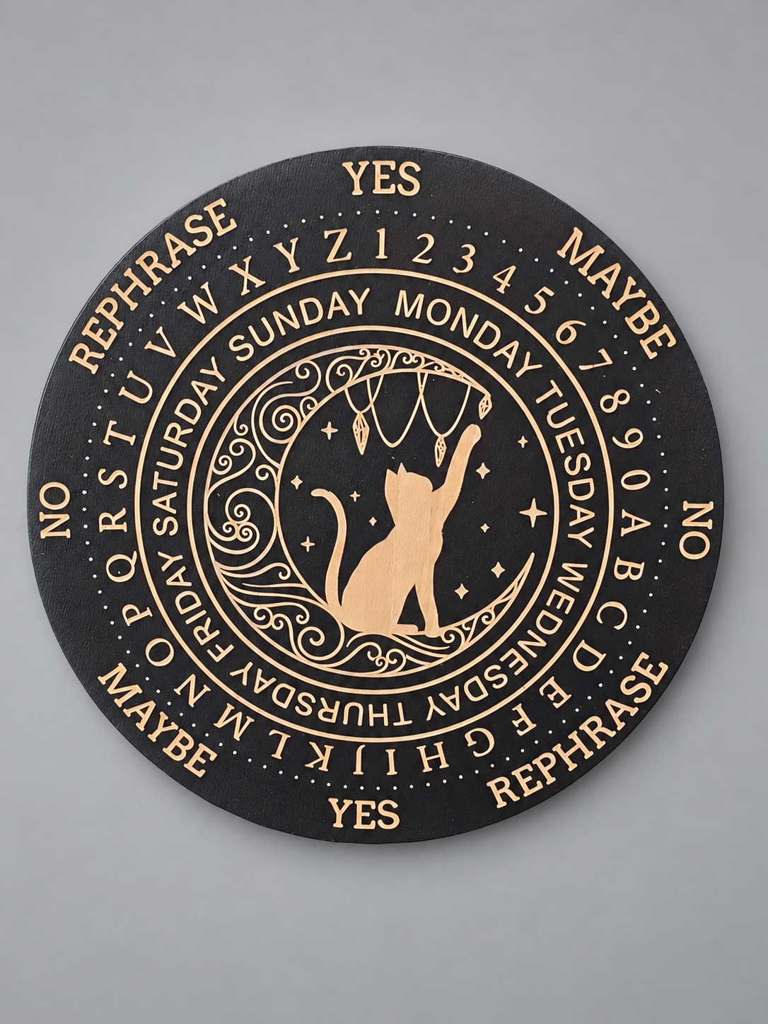Large Cat Dowsing Board: 20 cm diameter · free pendulum selected at random