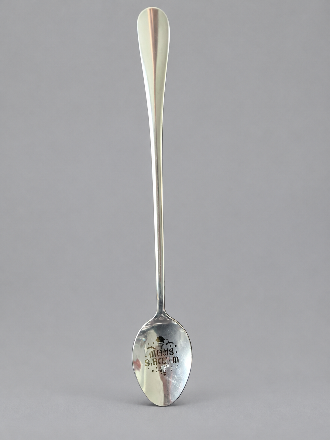 Witch’s Brew Latte Spoon: 8 inches (approx. 20.3 cm) · long-handled silver-coloured spoon