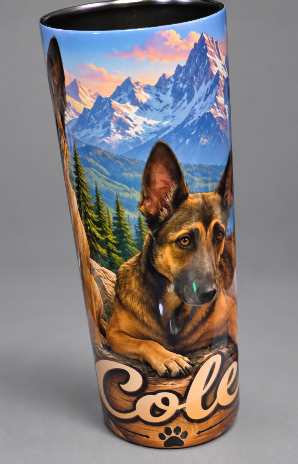 Personalised Cole tumbler example showing two distinct dogs, view 9