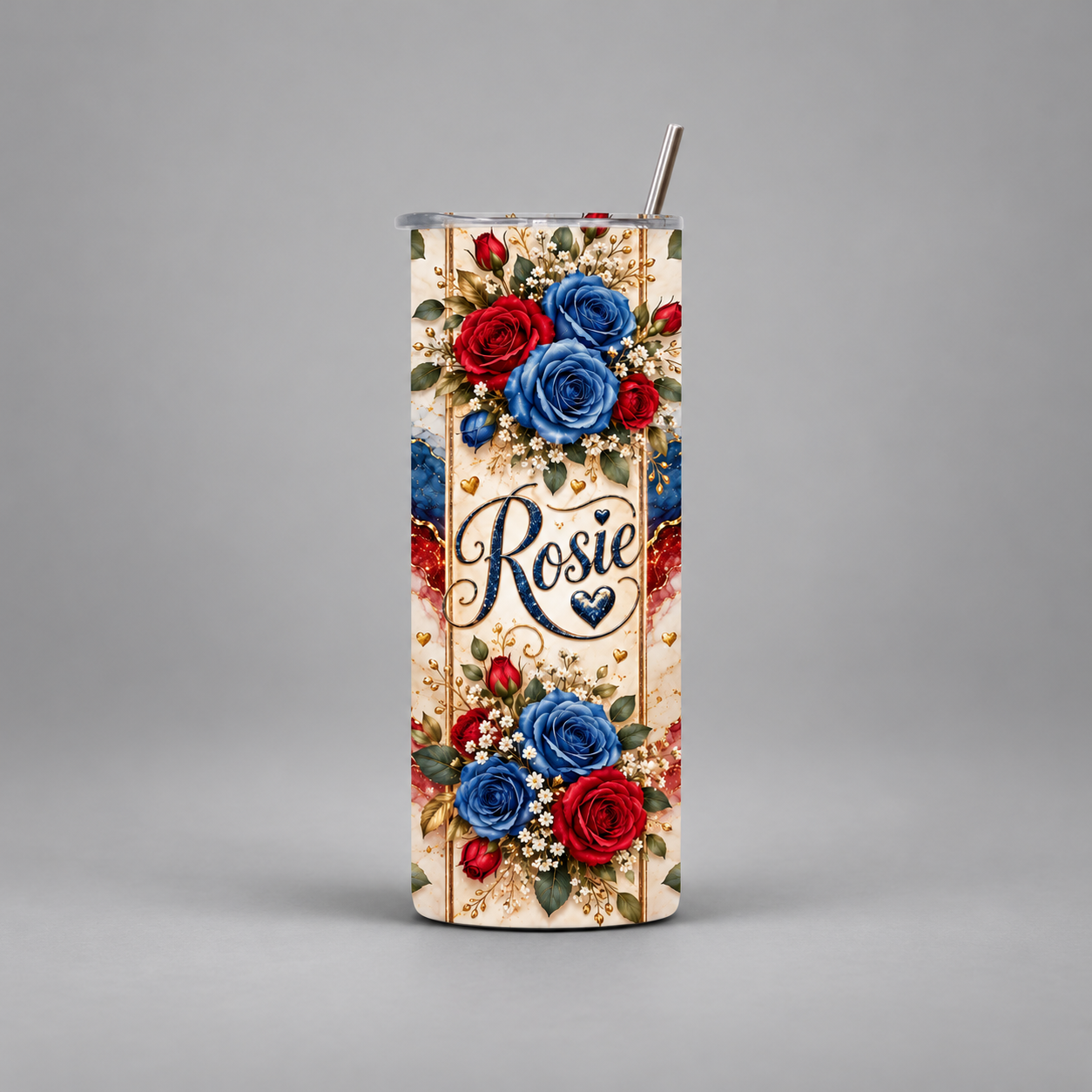 Personalised floral tumbler example view 2